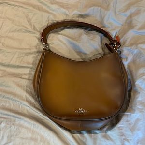 Coach Brown Leather Hobo with Detachable crossbody strap